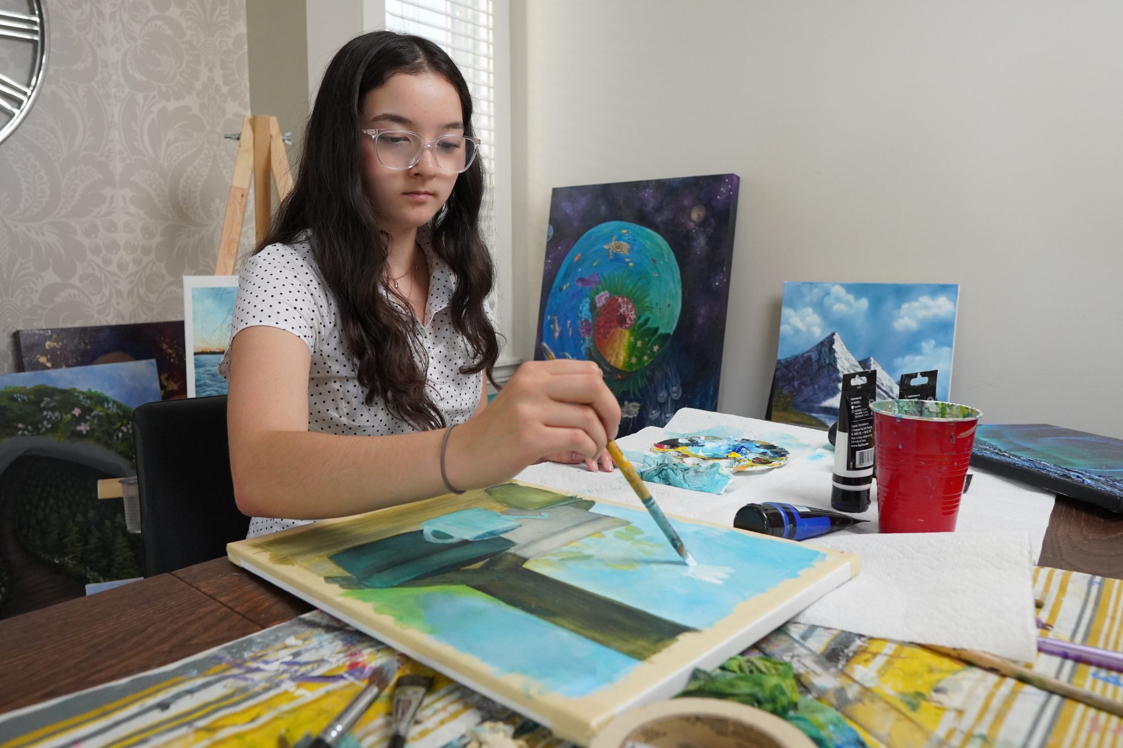 Emma at work in her studio